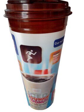 Dunkin Donuts New Refill Tumbler Travel Coffee Cup 3D Hologram 24oz